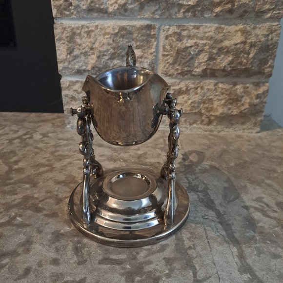 Vintage F.B. ROGERS  Silver plate Sauce / Gravy Boat w Candle Warmer - Picture 3 of 6